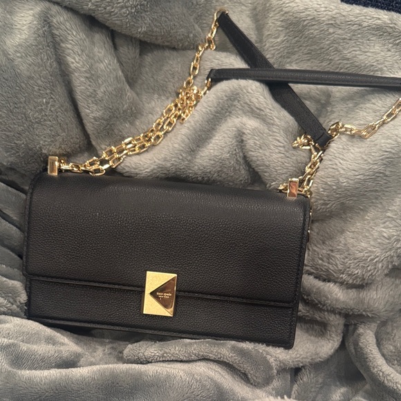 kate spade Handbags - kate spade new york Deco Mini Leather Flap Chain Crossbody | luxury black clutch